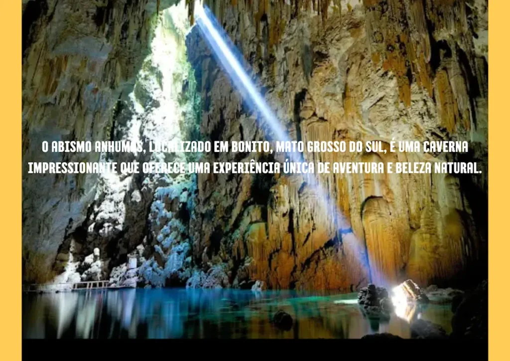 O Abismo Anhumas, localizado em Bonito, Mato Grosso do Sul, é uma caverna impressionante que oferece uma experiência única de aventura e beleza natural.